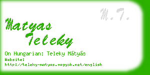 matyas teleky business card