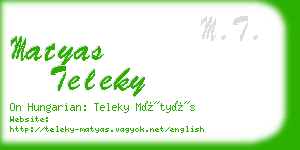 matyas teleky business card